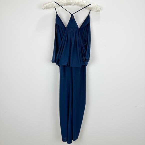 Misa Los Angeles Domino Dress Draped Ruched Navy Knee Length Cocktail XS NWT - Picture 11 of 11